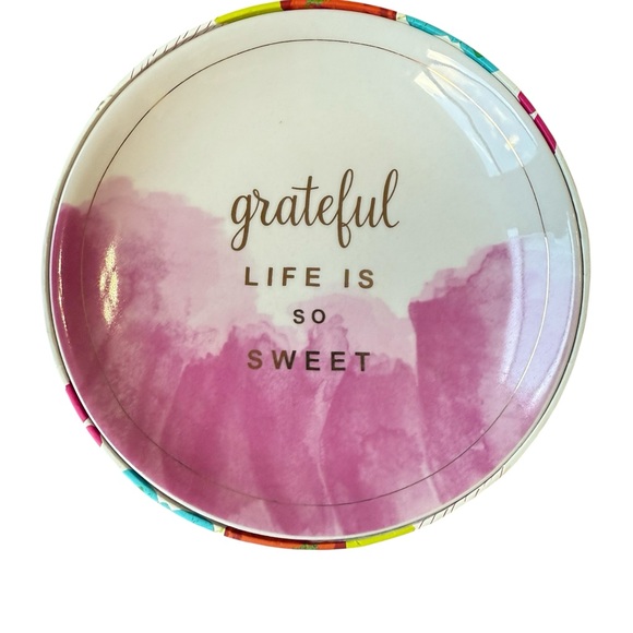 New Set of 4 Grateful for Dessert Plates - Picture 3 of 7